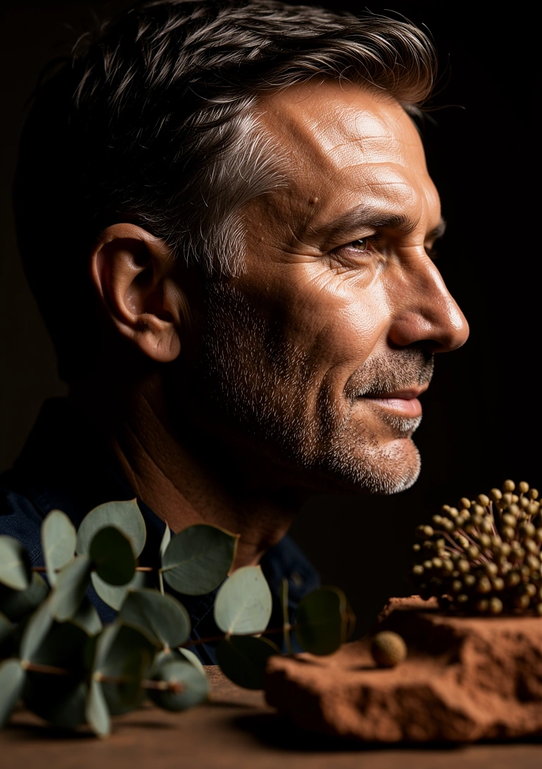 A depiction of mature masculine appeal